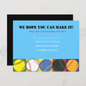 Cartons Réponse Retro Baseball Theme Bar Bat mitzvah Répondre cart (Devant / Derrière)