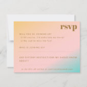 Cartons Réponse Retro Beach Pastel Gradient Site Mariage unique (Devant)