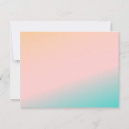 Cartons Réponse Retro Beach Pastel Gradient Site Mariage unique (Dos)