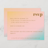 Cartons Réponse Retro Beach Pastel Gradient Site Mariage unique (Devant / Derrière)