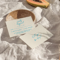 Retro Bleu Main Écrit amusant Mariage gras