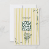 Cartons Réponse Retro Citrus Green hand drawn wedding QR (Dos)
