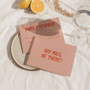Cartons Réponse Retro Colorful Fun Funky Bold Mariage unique