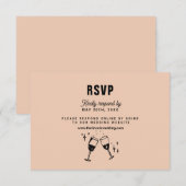 Cartons Réponse Retro Funky Mariage moderne (Devant / Derrière)