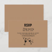 Cartons Réponse Retro Funky Mariage moderne (Devant / Derrière)