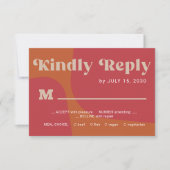 Cartons Réponse Retro groovy orange red bold typography wedding (Devant)