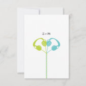 Cartons Réponse Rétro Indie Mixtape Mariage bleu / Lime vert (Dos)