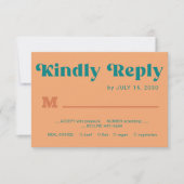 Cartons Réponse Retro orange teal simple typography wedding (Devant)