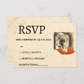 Cartons Réponse Retro Romantique Couple Comique Mariage à thème (Devant / Derrière)