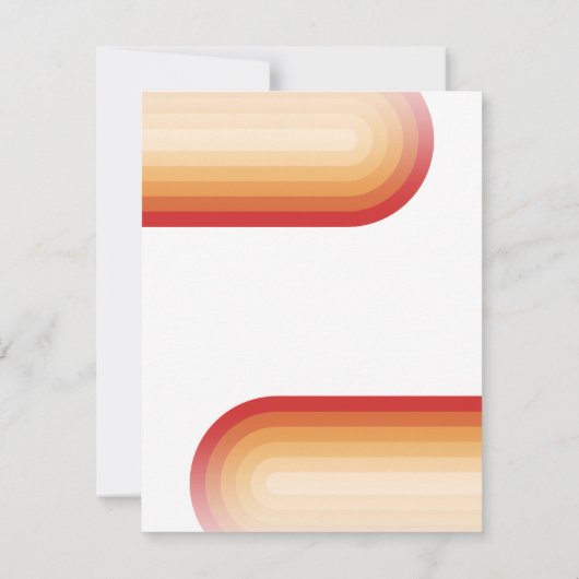 Cartons Réponse Retro Stripes - Terra Cotta Sunset Mariage moderne (Dos)