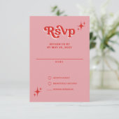 Cartons Réponse Retro Super les années 70 mignon rose et rouge Mar (Debout devant)