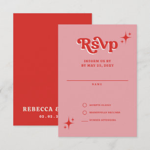 Cartons Réponse Retro Super les années 70 mignon rose et rouge Mar