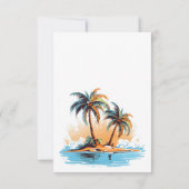 Cartons Réponse Retro Tropical Beach Destination Mariage (Dos)