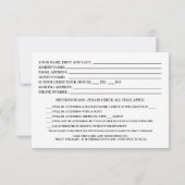 Cartons Réponse Réunion élégante de classe formelle (Dos)