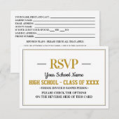 Cartons Réponse Réunion élégante de classe formelle (Devant / Derrière)