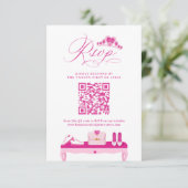 Cartons Réponse Rêve de mode rose Gown Quinceanera QR Code (Debout devant)