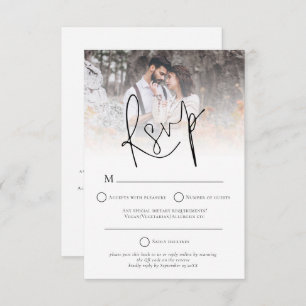 Cartons Réponse Revêtement photo moderne QR Code Mariage