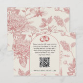 Cartons Réponse Rich Rouge Français Floral Toile Floral QR Code (Devant / Derrière)
