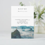 Cartons Réponse Rio de Janeiro Skyline Watercolor Wedding (Debout devant)