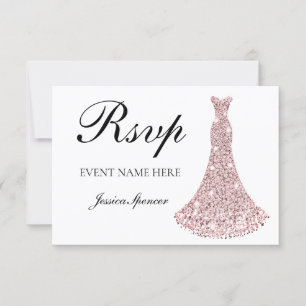 Cartons Réponse Robe à paillettes Rose Gold pour toutes les répons