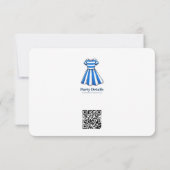 Cartons Réponse Robe de Marin Bleu Nautique et Blanc Code QR de Fê (Dos)