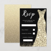 Cartons Réponse Robe noire de mariage de fête d'anniversaire de pa (Devant / Derrière)