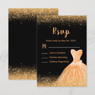 Cartons Réponse Robe orange pêche Faux paillettes Quinceanera