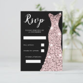 Cartons Réponse Robe rose gold baiser noir de fête d'anniversaire  (Debout devant)