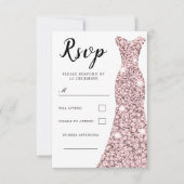 Cartons Réponse Robe Rose Gold Blush pour toutes occasions Anniver (Devant)