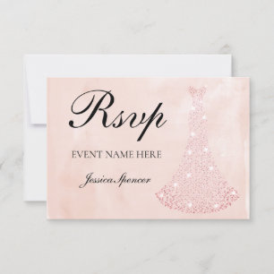 Cartons Réponse Robe rose gold rose pour toutes les réponses de na