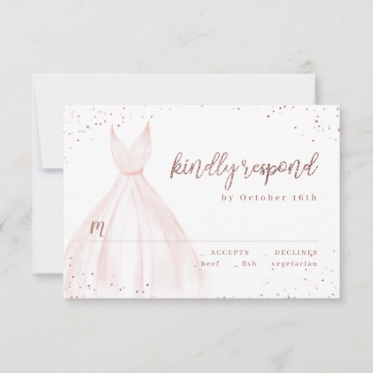 Cartons Réponse Robe rose or Parties scintillant Élégante rose éti (Devant)