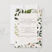 Cartons Réponse Robe rustique de cerf aquarelle blanc floral maria (Dos)