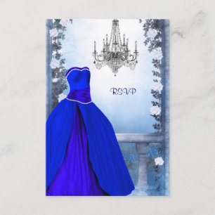 Cartons Réponse Robes de bal bleu marine royal Rose Quinceanera RS
