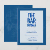 Cartons Réponse Rock Band Bar Mitzvah Répondre Card En Bleu (Devant / Derrière)