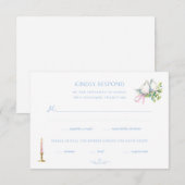 Cartons Réponse Rococo Hand Painted Wedding (Devant / Derrière)