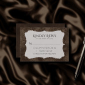 Cartons Réponse Romance en bronze de minuit | Satiny Grunge Damask