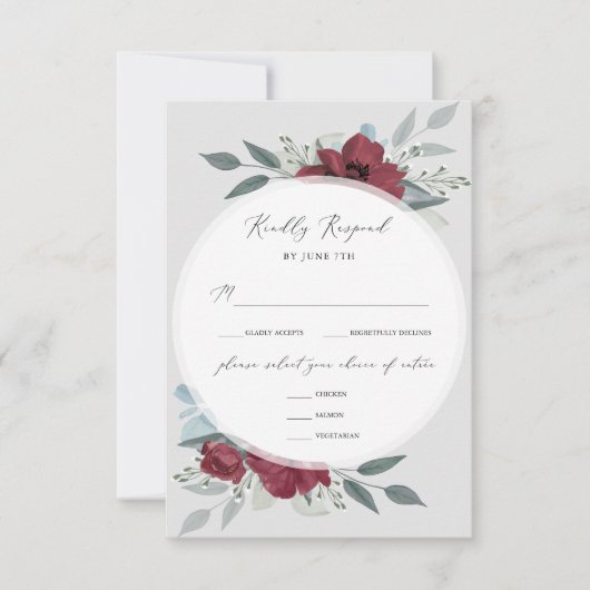 Cartons Réponse Romance florale (Devant)