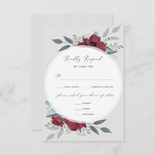 Cartons Réponse Romance florale (Devant / Derrière)