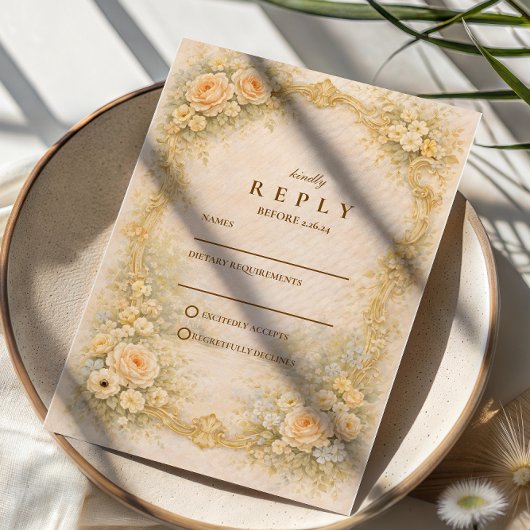 Cartons Réponse Romantic Baroque Garden Wedding