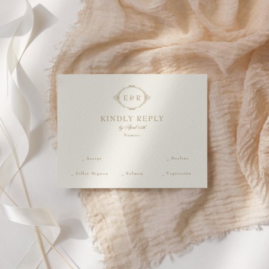 Cartons Réponse Romantic Baroque Ornate Frame Wedding