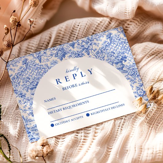 Cartons Réponse Romantic Blue Garden Graduation Party