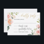 Cartons Réponse Romantic blush rose floral or script boho<br><div class="desc">Romantic blush rose floral or script police boho mariage RSVP,  Contactez-moi pour les articles correspondants ou pour la personnalisation,  Roses blush ©</div>