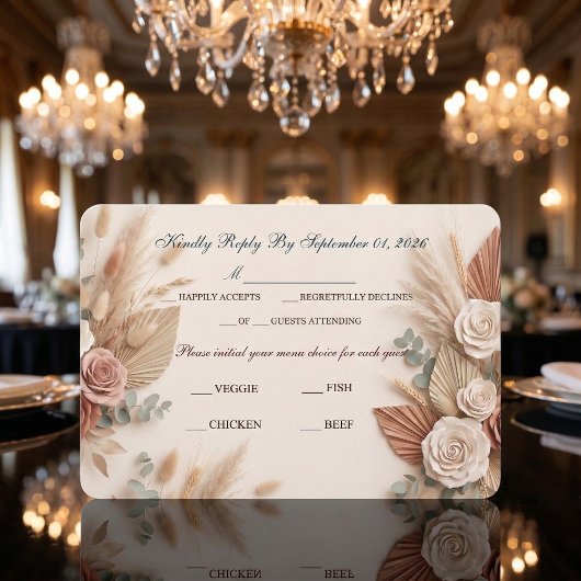 Cartons Réponse Romantic Blush Sage Wedding
