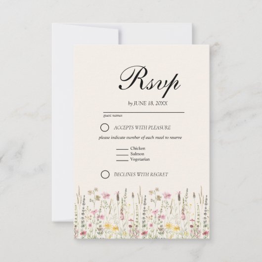 Cartons Réponse Romantic Boho Wedding with Wildflowers (Devant)