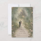Cartons Réponse Romantic Fairytale Castle Forest Path Wedding (Devant)
