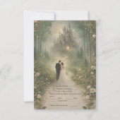 Cartons Réponse Romantic Fairytale Castle Forest Path Wedding (Dos)