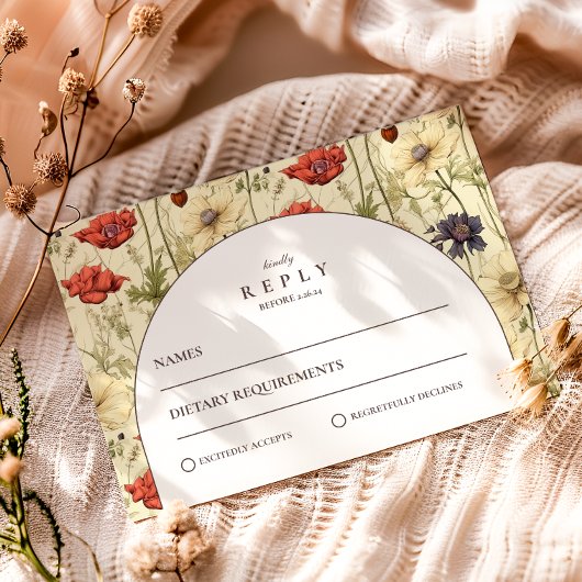 Cartons Réponse Romantic Fall Floral Wedding