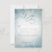 Cartons Réponse Romantic Falling Neige Bleu Blanc Étincelle Pas de (Devant)