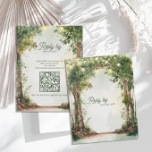 Cartons Réponse Romantic Garden String Lights QR Code Wedding