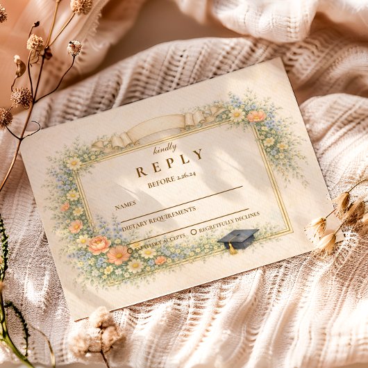 Cartons Réponse Romantic Pastel Graduation Party